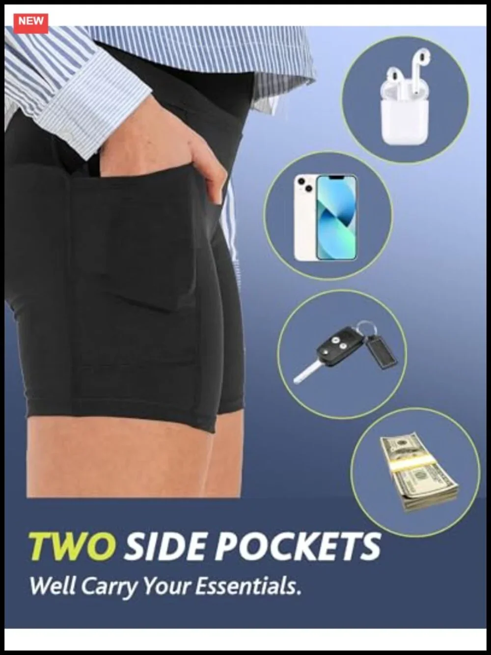 High Waisted Biker Shorts with Pockets, 4-Way Stretch Spandex Workout
